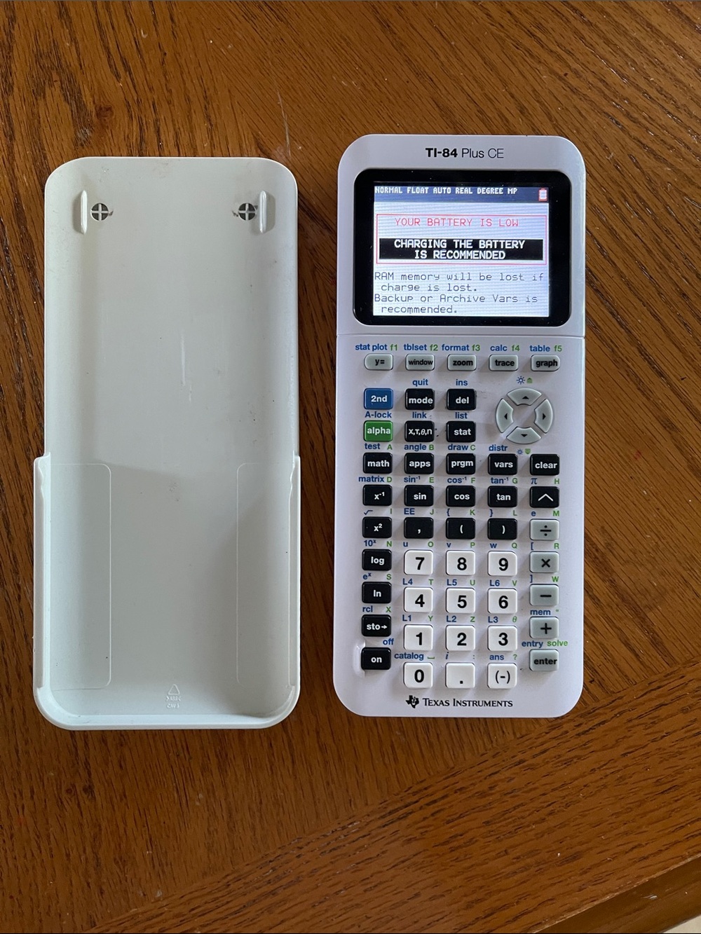 Texas Instruments TI-84 Plus CE Graphing Calculator in White with Cover